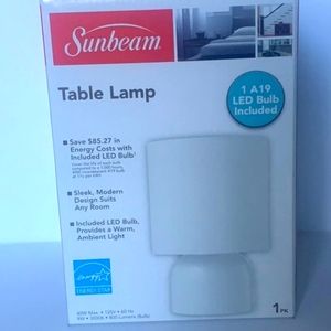 Nwt Sunbeam White Table Lamp Lantern Light Electric New
